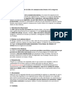 Consecuencia de La Falta de Comunicación Dentro de La Empresa