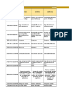 Horario de Actividades