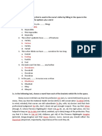 1b. Practise The Vocabulary That Is Used in The Nurse's Letter by Filling in The Space in The Following Sentence From The Options A, B, C and D