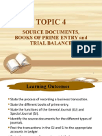 Topic 4: Source Documents, Books of Prime Entry and Trial Balance