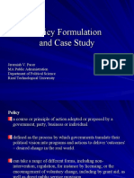 Policy Formulation and Case Study