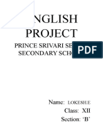 English Project: Prince Srivari Senior Secondary School