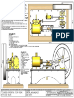 With Slide Valve 1 Cylinder Horizontal Steam Engine and Notes General Arrangement