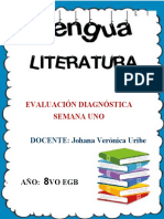 8° Lengua y Literatura Prueba de Diagnostico