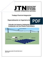 Estudio de Impacto Ambiental para La Instalación de Una Planta Fotovoltaica