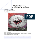 Profiles - Filipino Tycoons, Government Officials in Pandoras Papers Leak