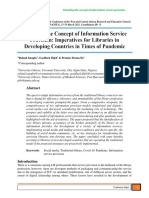 Retooling The Concept of Information Service Provision: Imperatives For Libraries in Developing Countries in Times of Pandemic