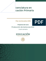 Licenciatura en Educación Primaria: Producción de Textos Escritos