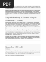 Long and Short Essay On Kindness in English