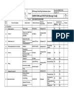 Inspection & Test Plan Tank