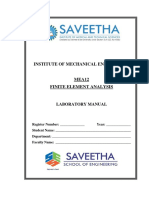 MEA12 Finite Element Analysis Lab Manual