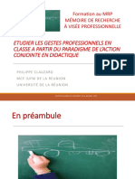 Etudier Les Gestes Professionnels en Classe A Partir Du Paradigme de L'Action Conjointe en Didactique