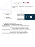 Worksheet: Direction: Match Column A With Column B. Write The Letter Only