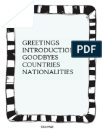 Greetings and Introductions in English Interactive Notebook