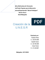 Creación de La U.N.E.S.R