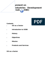 An Assignment On Small Industries Development Bank of India (SIDBI)