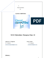 M.M. Polytechnic, Thergaon, Pune-33: Cloud Computing