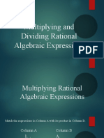 Multiplying and Dividing Rational Algebraic Expressions