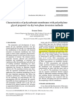 Characteristics of Polycarbonate Membranes With Polyethylene Glycol Prepared Via Dry L Wet-Phase Inversion Methods