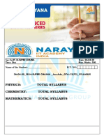 Narayan Iit Academy Grand Test Series Jee Advance Paper 2 Date 26-04-2020