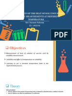 Determination of The Heat of Solution From Solubility PDF