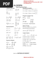 Algebra: Basic Properties & Facts