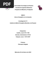 Investigacion 1. Matriz Energetica Mundial - Panama