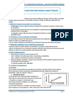 Validation Dune Méthode Analytique - 5e Année Pharmacie - 2019-2020