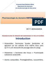 Pharmaco Du Domaine Histaminergique