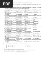 Test in Oral Communication