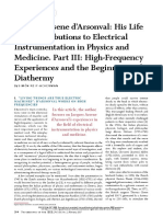 Jacques Arsene Darsonval His Life and Contributions To Electrical Instrumentation in Physics and Medicine - Part III High-Frequency Experiences and The Beginnings of Diathermy Scanning Our Past