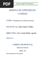 Modulo de Aprendizaje I Unidad - Fundamentos de La Educacion - Miss Silvia