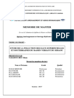 Memoire de Master: Departement Amenagement Et Genie Hydraulique