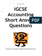 Igcse Accounting Short Answer Questions: Prepared by D. El-Hoss