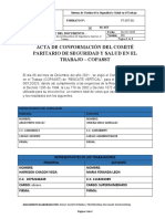 Acta de Conformación Del Comité Paritario de Seguridad y Salud en El Trabajo - Primera