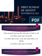 First Sunday of Advent: NOVEMBER 28, 2021