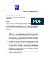 Carta A Enrique Maìrquez Denuncia de Faslsedad de Firma Febrero