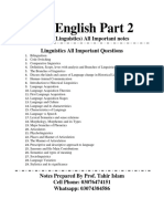 MA English Part 2: Paper 7 (Linguistics) All Important Notes Linguistics All Important Questions