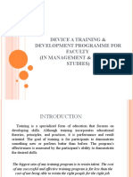 Device A Training & Development Programme For Faculty (In Management & Business Studies)