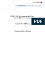 UFCD: 0755 - Processador de Texto - : Funcionalidades Avançadas