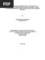 Effects of Deposits Mobilization On The Financial Performance of Microfinance Banks in Nigeria - A Study of Umuchinemere Pro-Credit Micro Finance Bank Limited