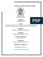 Tarea T.E.O.E. Normativa Gramatical. Sílaba, Acentuación Ortografica. Función Diferencial Del Acento, Uso de La Tilde Diacrítica