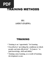 Training Methods: BY: Asim N.Pahwa