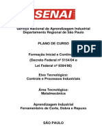 Plano de Curso Ferramenteiro de Corte Dobra e