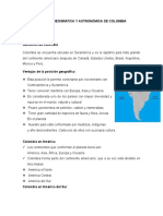 Posición Geográfica y Astronómica de Colombia