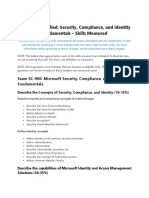 Microsoft Certified Security Compliance and Identity Fundamentals Skills Measured