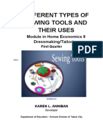 Different Types of Sewing Tools and Their Uses: Module in Home Economics 8 Dressmaking/Tailoring