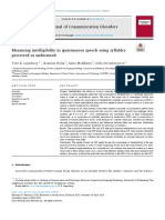 Measuring Intelligibility in Spontaneous Speech Using Syllables