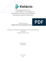 Universidade Estácio de Sá Unidade Nova América - Rio de Janeiro, RJ Departamento de Tecnologia Da Informação Graduação em Ciência Da Computação