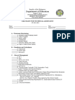 Department of Education: Checklist For Technical Assistance